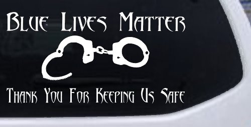 Blue Lives Matter Thank You Police For Keeping Us Safe Car or Truck Window Decal Sticker