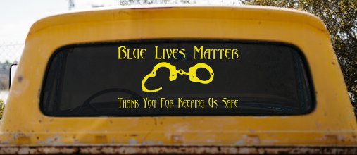 Blue Lives Matter Thank You Police For Keeping Us Safe Car or Truck Window Decal Sticker