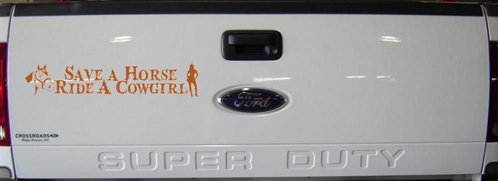 Save a Horse Ride a Cowgirl Western Rodeo Farm Ranch Car or Truck Window Vinyl Decal Sticker (Nut Brown)