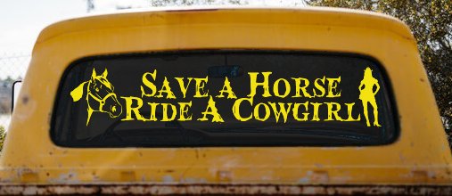 Save a Horse Ride a Cowgirl Western Rodeo Farm Ranch Car or Truck Window Decal Sticker