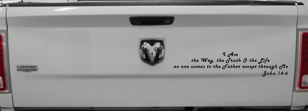 no one comes to the Father except through Me  John 14:6 Christian Car or Truck Window Decal Sticker (Black)