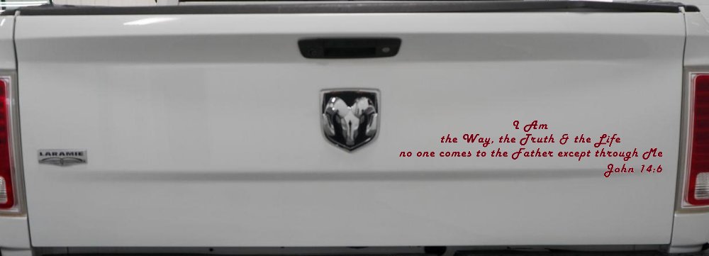 no one comes to the Father except through Me  John 14:6 Christian Car or Truck Window Decal Sticker