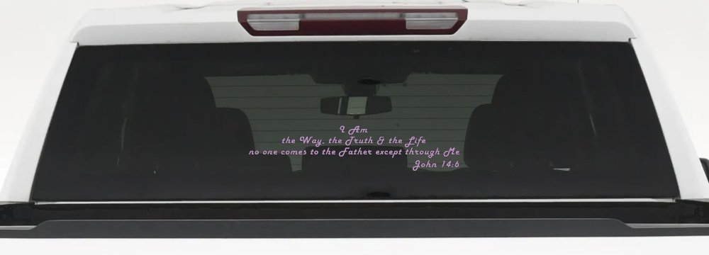 no one comes to the Father except through Me  John 14:6 Christian Car or Truck Window Decal Sticker (Lilac)