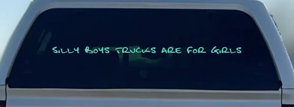 Silly Boys Trucks are for Girls Car or Truck Window Vinyl Decal Sticker (Mint)