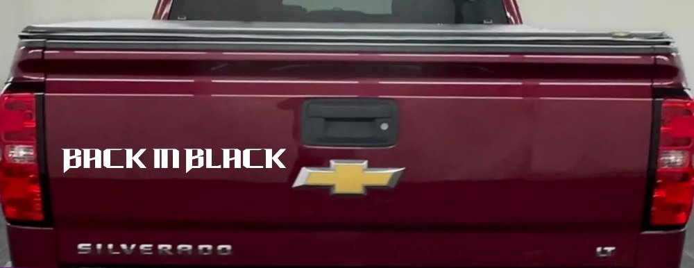Back in Black Car or Truck Window Decal Sticker (White)