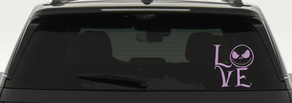 Love Gothic Halloween Jack Skellington The Nightmare Before Christmas  Gothic Halloween Car or Truck Window Decal Sticker (Lilac)