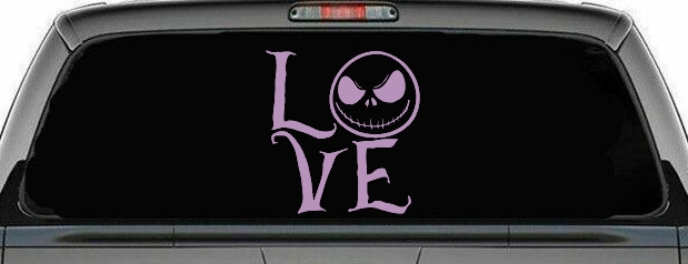 Love Gothic Halloween Jack Skellington The Nightmare Before Christmas  Gothic Halloween Car or Truck Window Decal Sticker