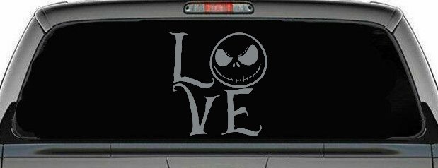 Love Gothic Halloween Jack Skellington The Nightmare Before Christmas  Gothic Halloween Car or Truck Window Decal Sticker