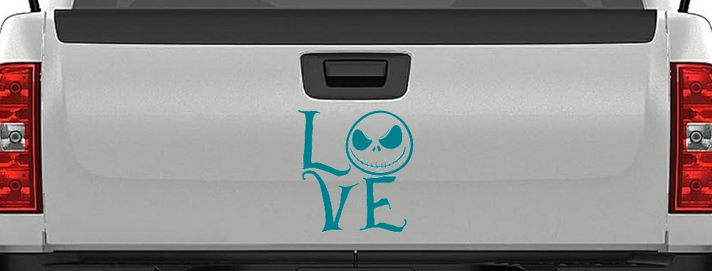 Love Gothic Halloween Jack Skellington The Nightmare Before Christmas  Gothic Halloween Car or Truck Window Decal Sticker