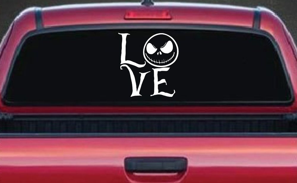 Love Gothic Halloween Jack Skellington The Nightmare Before Christmas  Gothic Halloween Car or Truck Window Decal Sticker