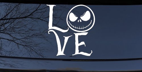 Love Gothic Halloween Jack Skellington The Nightmare Before Christmas  Gothic Halloween Car or Truck Window Decal Sticker
