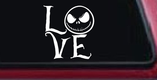 Love Gothic Halloween Jack Skellington The Nightmare Before Christmas  Gothic Halloween Car or Truck Window Decal Sticker