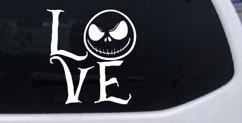 Love Gothic Halloween Jack Skellington The Nightmare Before Christmas  Gothic Halloween Car or Truck Window Decal Sticker