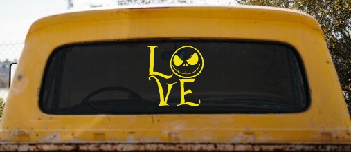 Love Gothic Halloween Jack Skellington The Nightmare Before Christmas  Gothic Halloween Car or Truck Window Decal Sticker