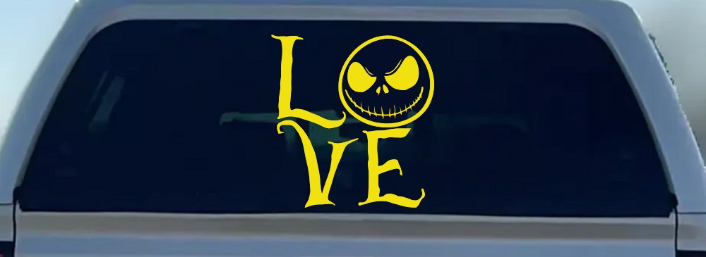 Love Gothic Halloween Jack Skellington The Nightmare Before Christmas  Gothic Halloween Car or Truck Window Decal Sticker