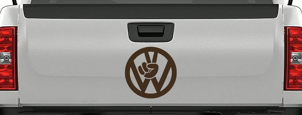 VW Volkswagen with Peace Sign Hand Car or Truck Window Decal Sticker