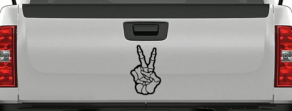 Skeleton Hand Peace Sign Car or Truck Window Decal Sticker