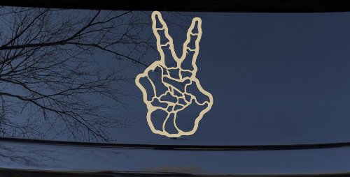 Skeleton Hand Peace Sign Car or Truck Window Decal Sticker