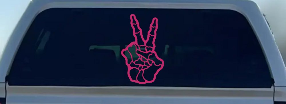 Skeleton Hand Peace Sign Car or Truck Window Decal Sticker