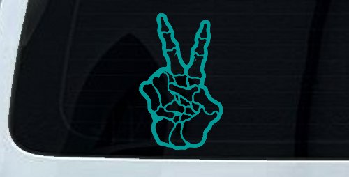 Skeleton Hand Peace Sign Car or Truck Window Decal Sticker