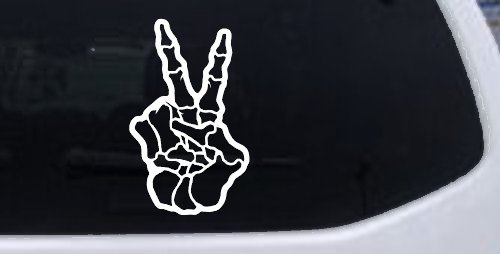 Skeleton Hand Peace Sign Car or Truck Window Decal Sticker
