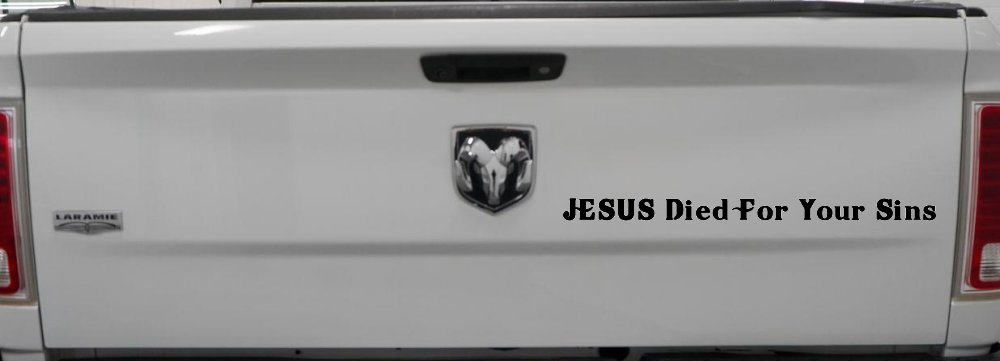 JESUS Died For Your Sins Christian Car or Truck Window Decal Sticker (Black)