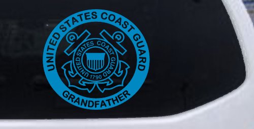 United States Coast Guard Grandfather Military Car or Truck Window Decal Sticker (Blue)