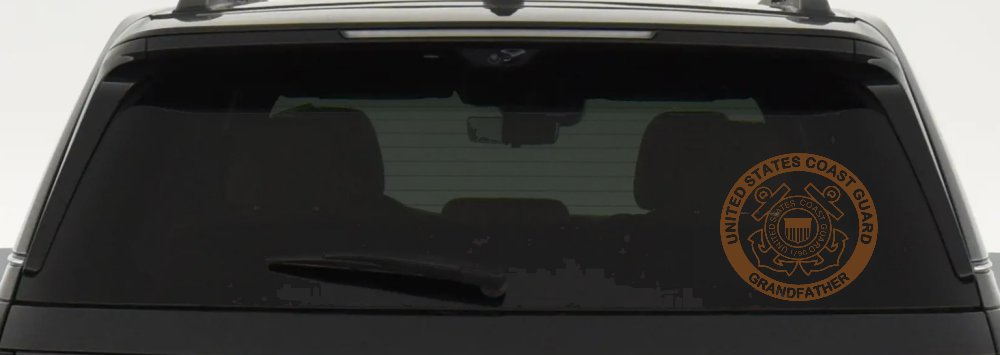 United States Coast Guard Grandfather Military Car or Truck Window Decal Sticker (Copper)