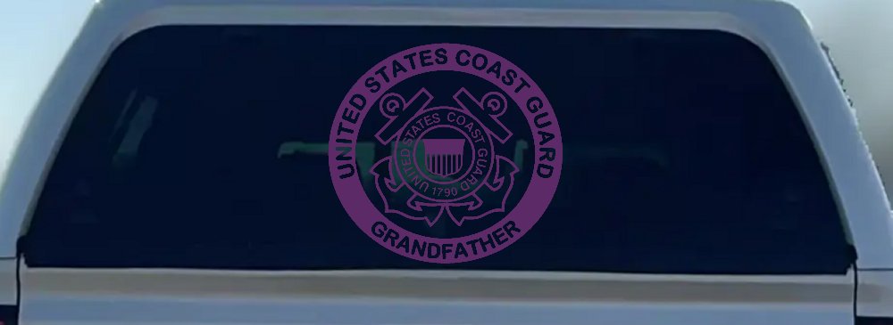 United States Coast Guard Grandfather Military Car or Truck Window Vinyl Decal Sticker (Violet)