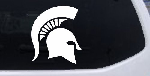 Spartan Viking Helmet Car or Truck Window Decal Sticker (White)
