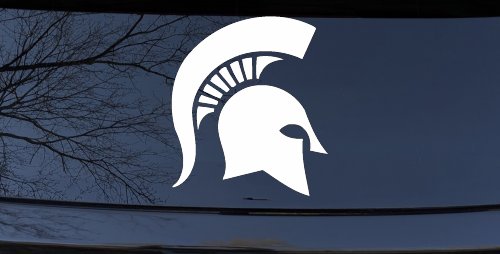 Spartan Viking Helmet Car or Truck Window Decal Sticker (White)