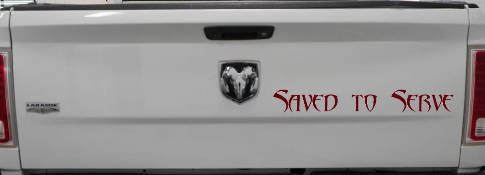 Saved to Serve Christian Car or Truck Window Decal Sticker