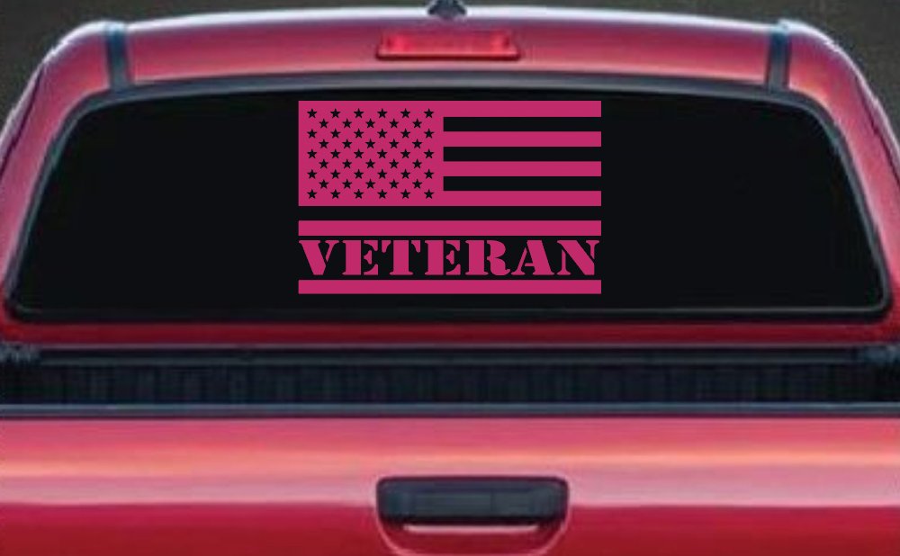 US American USA United States Flag Veteran Military Car or Truck Window Decal Sticker