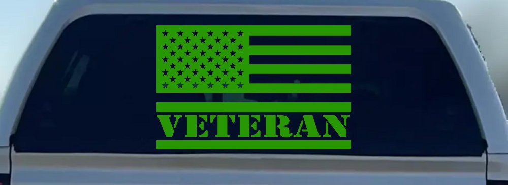 US American USA United States Flag Veteran Military Car or Truck Window Decal Sticker