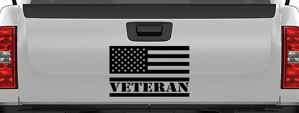 US American USA United States Flag Veteran Military Car or Truck Window Decal Sticker