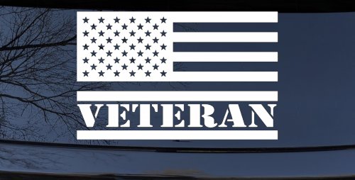 US American USA United States Flag Veteran Military Car or Truck Window Decal Sticker