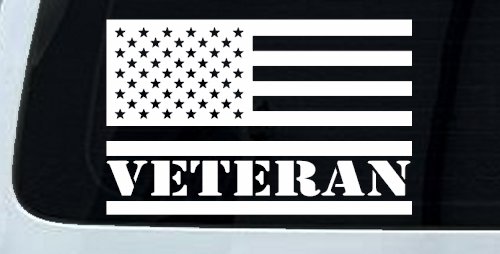US American USA United States Flag Veteran Military Car or Truck Window Decal Sticker