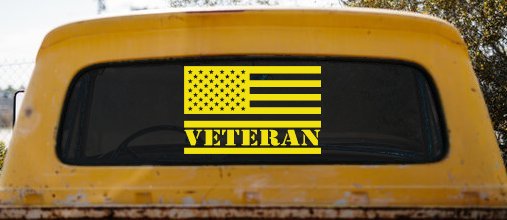 US American USA United States Flag Veteran Military Car or Truck Window Decal Sticker