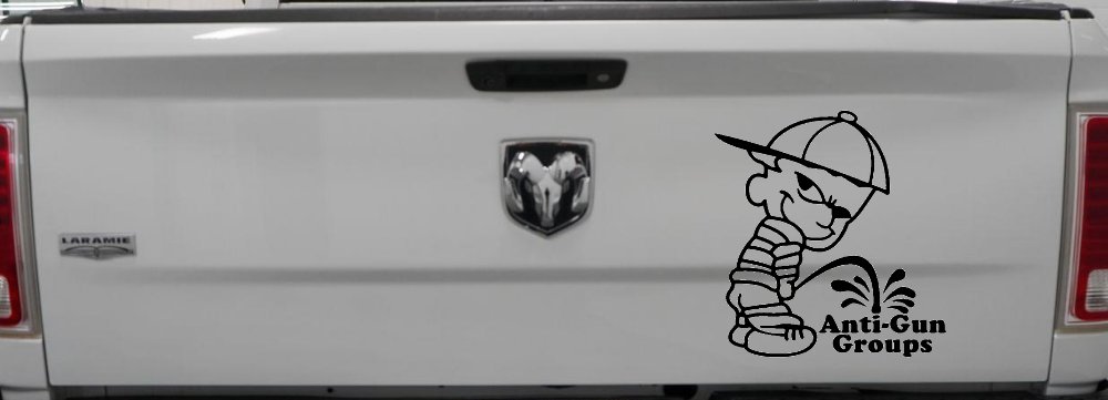 Pee On Anti Gun Groups Pro Gun Car or Truck Window Decal Sticker (Black)
