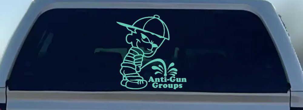 Pee On Anti Gun Groups Pro Gun Car or Truck Window Decal Sticker (Mint)