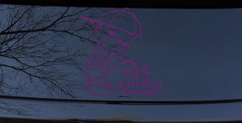 Pee On Anti Gun Groups Pro Gun Car or Truck Window Decal Sticker (Violet)