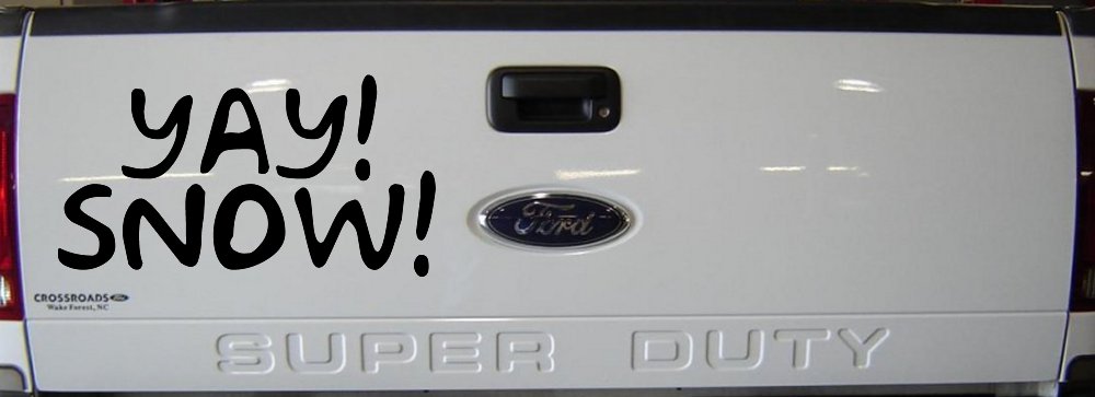 Yay Snow Funny Car or Truck Window Vinyl Decal Sticker (Black)