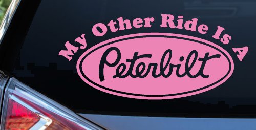 My Other Ride Is A Peterbilt Car or Truck Window Decal Sticker (Pink)