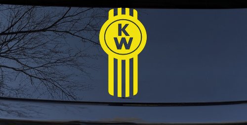 Kenworth KW Car or Truck Window Decal Sticker (Yellow)