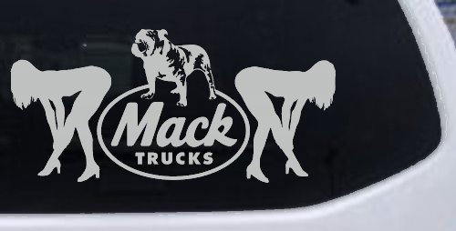 Mack Trucks Logo With Mudflap Girls Bent Over Car or Truck Window Decal Sticker