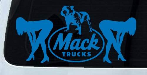 Mack Trucks Logo With Mudflap Girls Bent Over Car or Truck Window Decal Sticker