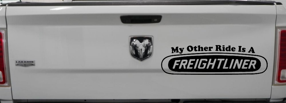 My Other Ride is A Freightliner Car or Truck Window Decal Sticker (Black)