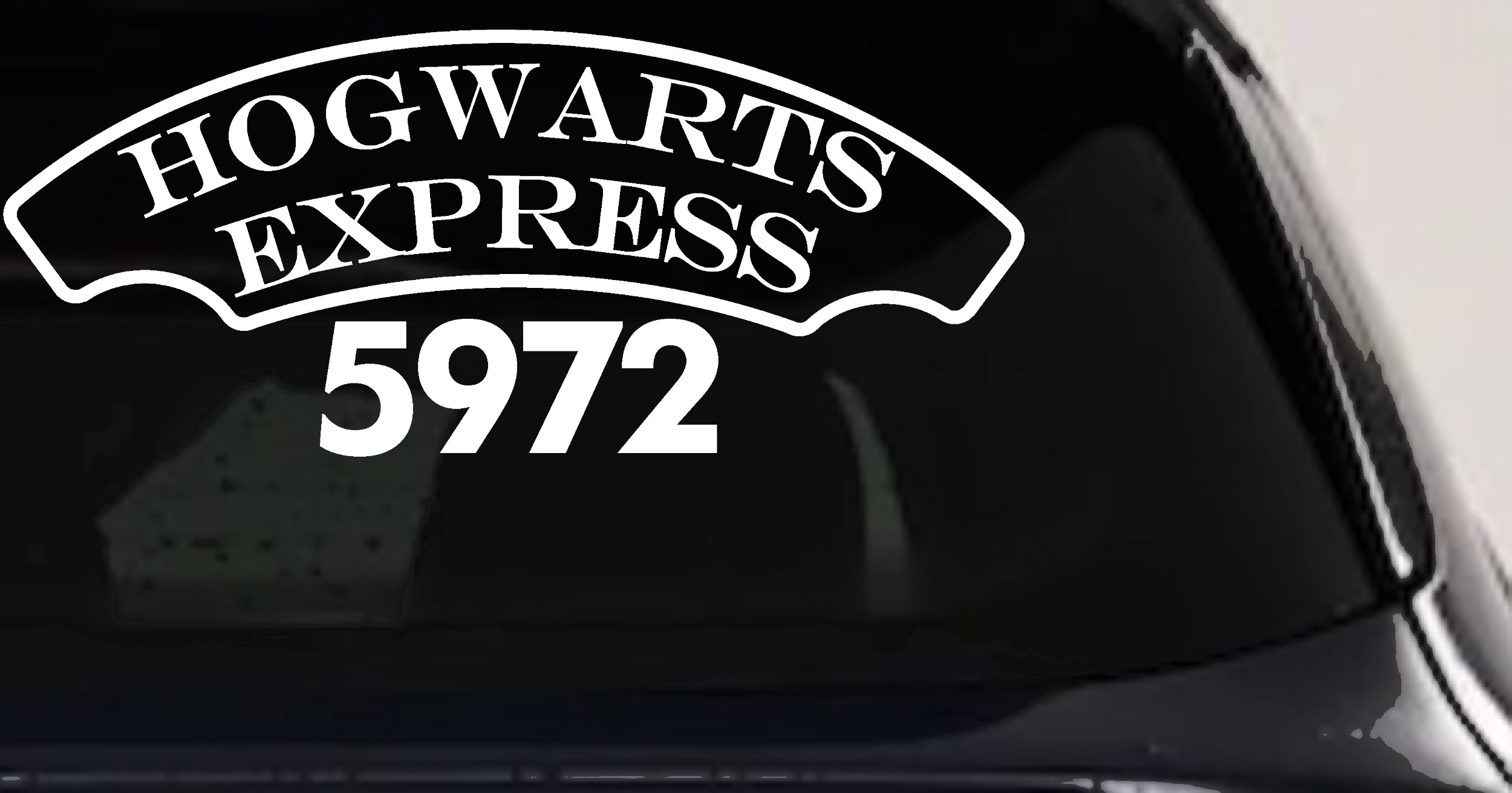 Hogwarts Express Car or Truck Window Vinyl Decal Sticker (White)