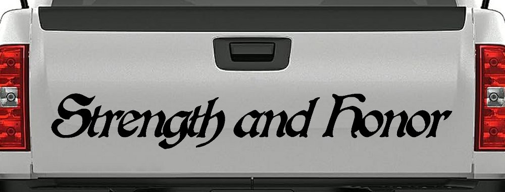 Strength and Honor Military Car or Truck Window Decal Sticker (Black)