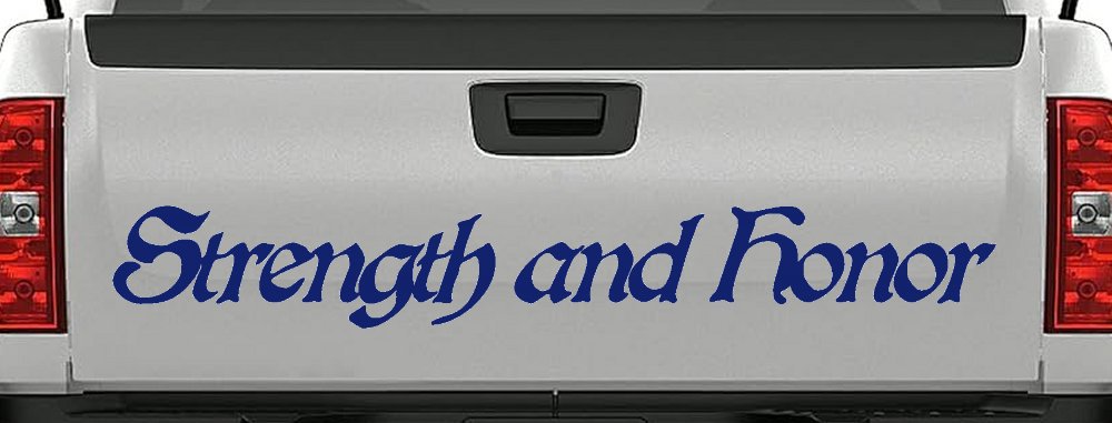 Strength and Honor Military Car or Truck Window Decal Sticker (Navy)